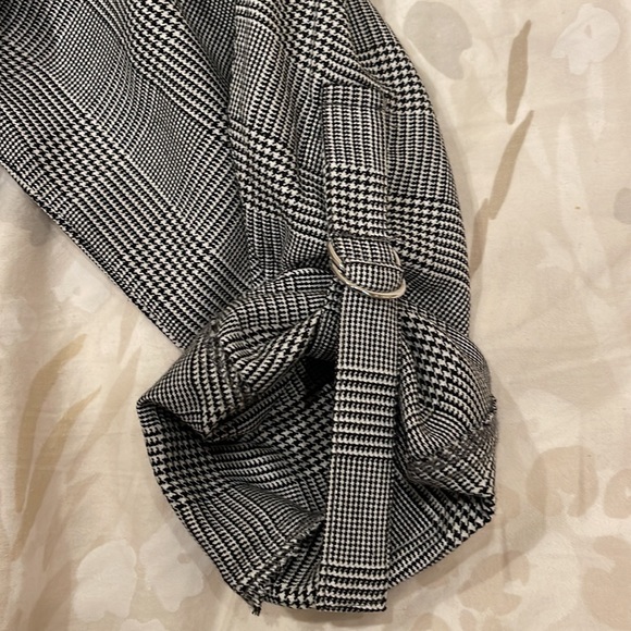 New Look Black & White Plaid Waterfall Duster Coat - Picture 8 of 8